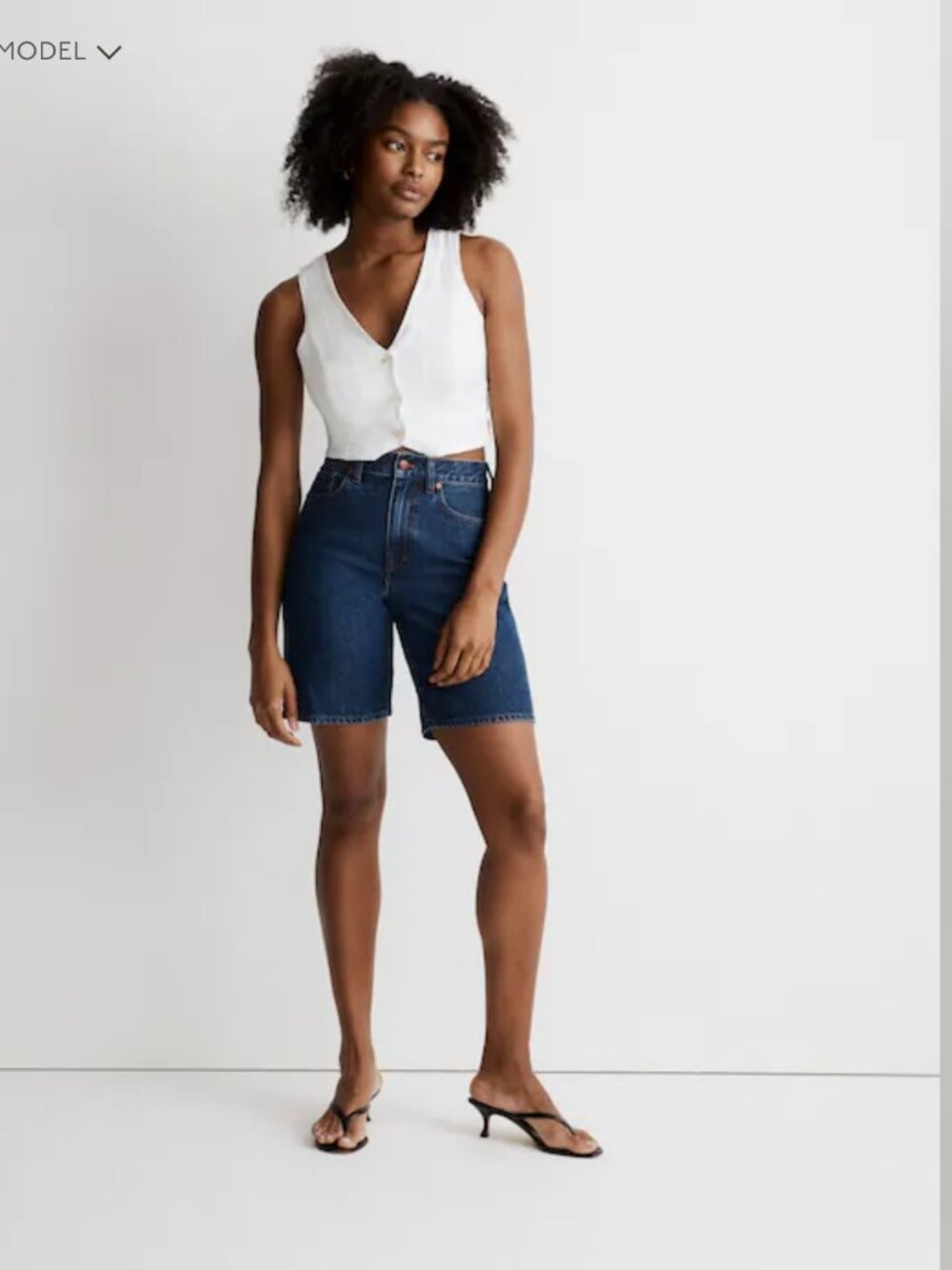 Madewell High-Rise Bermuda Denim Shorts 9" inseam Medium Wash Size 24